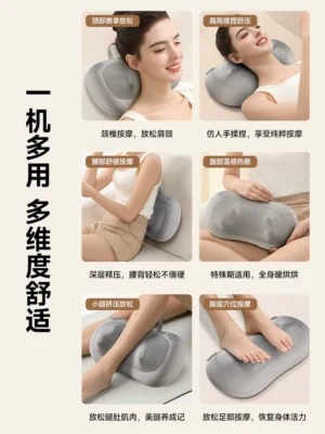 联想颈椎按摩器腰部背部肩膀颈部按摩仪全身多功能家用脖子揉捏枕 – Image 5
