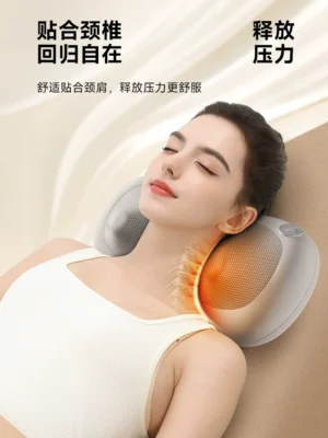 联想颈椎按摩器腰部背部肩膀颈部按摩仪全身多功能家用脖子揉捏枕 – Image 3