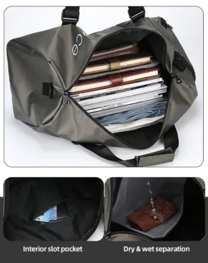 Waterproof Sports Fitness Bag Gym Handbag Swimming Training Shoulder Bags Outdoor Yoga Tote with Dry Wet Pocket and Shoes Pouch – Image 18